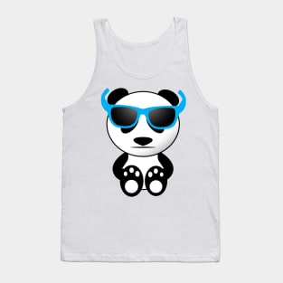 Cool cute panda bear sunglasses blue Tank Top